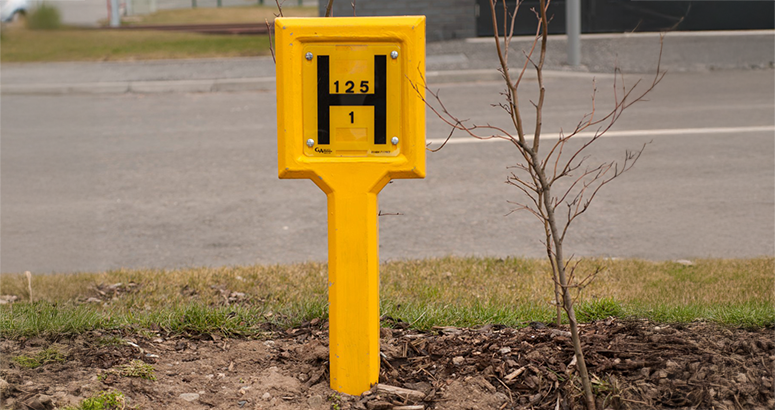 Fire Hydrant official yellow fire hydrant marker