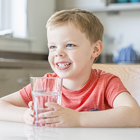 Child with glass