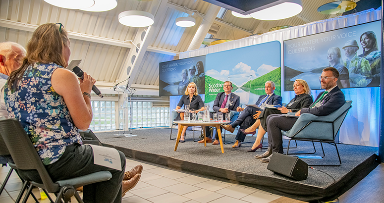 ACM 2025 view of Scottish Water panel answering questions from the audience the ACM in Dundee Science Centre