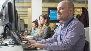 Employee on computer