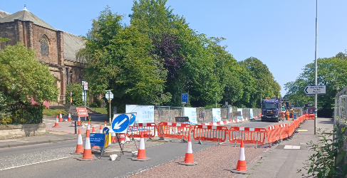 The traffic management is needed to allow work to be carried out safely IUW Murrayfield Corstorphine Road