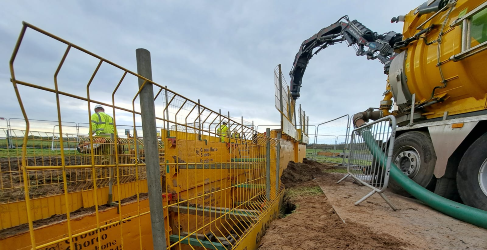 We are digging down at the location of each burst to replace that section of pipe Stevenston Rising Sewer Main Burst