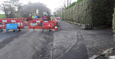 Roadworks in Mearns Road Picketlaw Water Treatment Works
