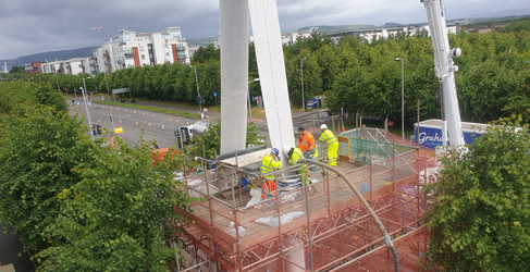 The new lining is drawn through the existing pipe through an access pit King's Inch Road Sewer Upgrade