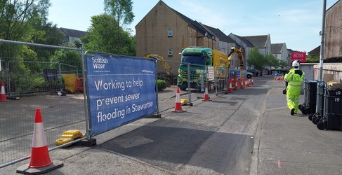 We are working closely with customers to minimise any disruption Stewarton High Street Bridgend Overflow Upgrade