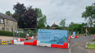 The road has been closed to allow the storm overflow to be replaced and upgraded Kirkford Bridge Stewarton