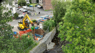 The new storm overflow and outfall are taking shape Stewarton High Street