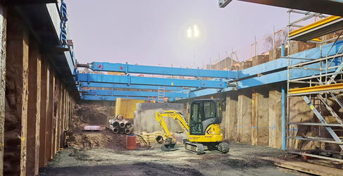 The new sewer was laid eight metres underneath the playing field Provost Driver Court Complete