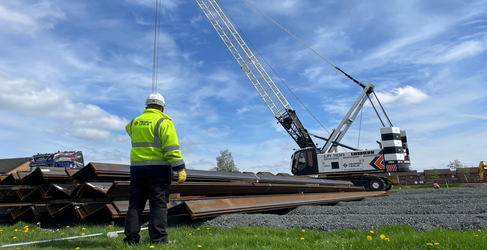 A cofferdam was needed to allow water to be pumped out of the work area Provost Driver Court Complete