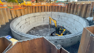Excavation of storm water storage tank Braidholm Road Sewer Flooding Project