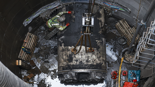 The moment the TBM breaks through after tunnelling over 250 metres beneath the M8 motorway Glasgow Resilience Project