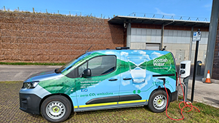 World EV Day example of a Scottish Water branded electric vehicle van