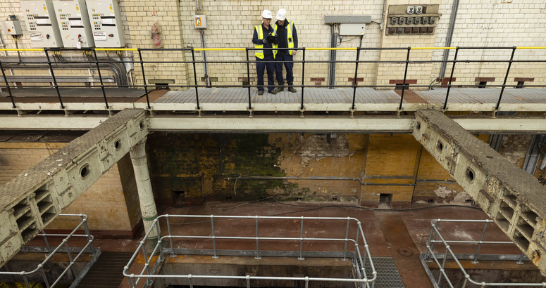 The old pumping hall housed three huge steam powered pumps Partick Pumping Station