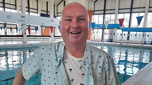 Learn to Swim Paul Cowan Paul Cowan visiting his local pool for swimming classes to improve his mental health