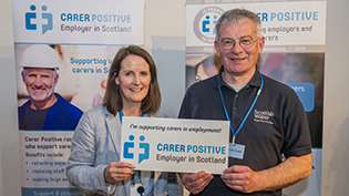 Scottish Water Celebrates Carers Week Scottish Water employees Yvonne Dunne and William Johnstone celebrate Carer Positive event in the workplace