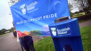 Scottish Water 'Proud to Support Pride' Banner Scottish Water 'Proud to Support Pride' Banner