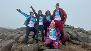 Munro Challenge 2024 Complete Andrew Steel and his team on the summit of Derry Cairngorm