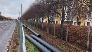 The temporary pipe has been dismantled to be used in the second phase King's Inch Road Renfrew Sewer Upgrade