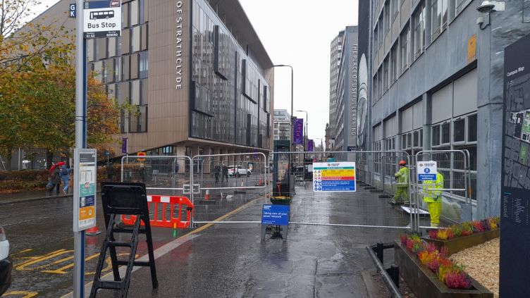 Road closure picture on George Street