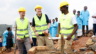 Ewan Robertson helps build new school latrines in Rwanda Ewan Robertson helps build new school latrines in Rwanda