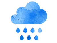 Watercolour graphic of rain cloud