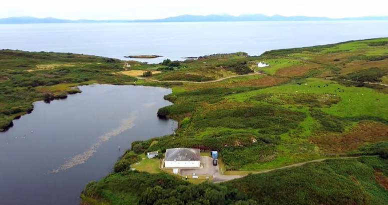 Water Supply in Small Communities aerial view of water supply reservoir on island of Gigha